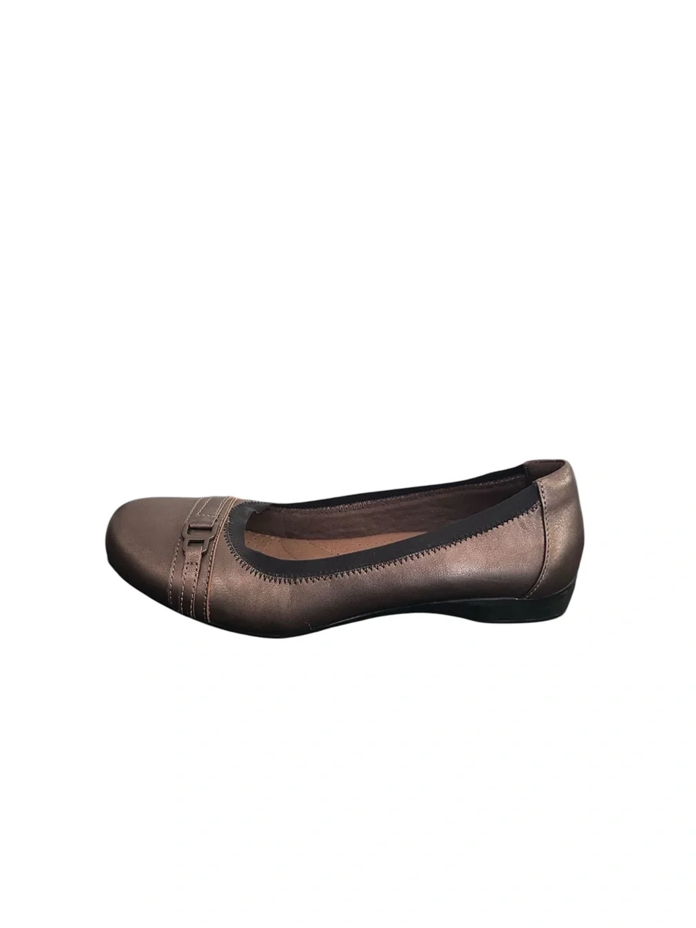 Clarks Womens Cushion Soft Collection Bronze Leather Ballet Flats Size 8.5
